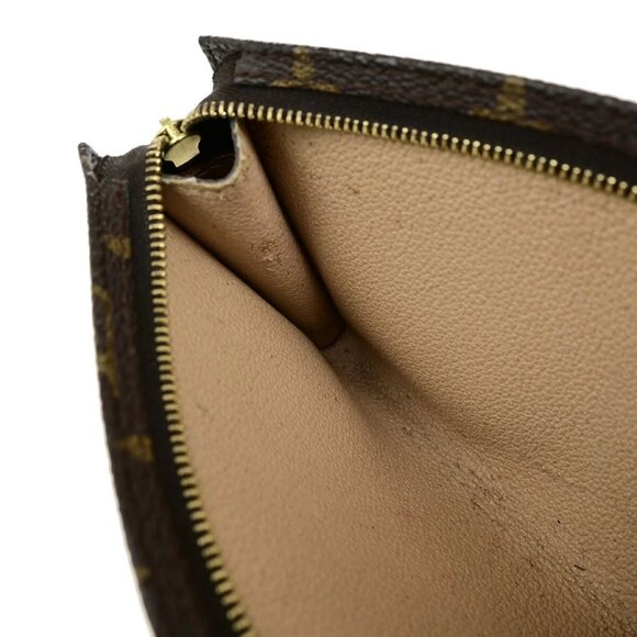 LOUIS VUITTON Logo BUCKET PM Pouch Bag Monogram Leather Brown France 60EE075 - Picture 5 of 13